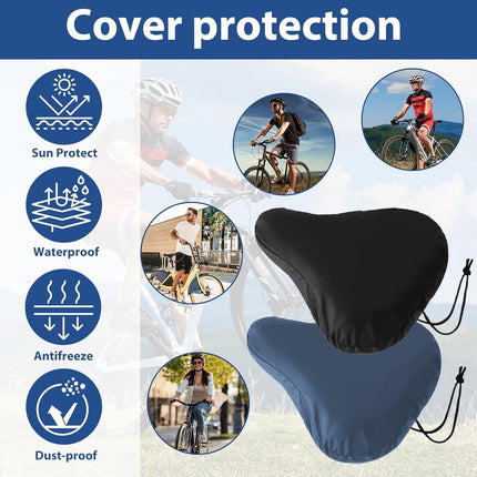 2 pieces - Bicycle Saddle Cover - Bicycle Saddle Cover - Waterproof Saddle Cover - Cover for Bicycle Saddle - Rain Cover - Saddle Cover - with drawstring - outdoor saddle cover - bicycle accessories - waterproof - universal - rain and dust protection - 24.