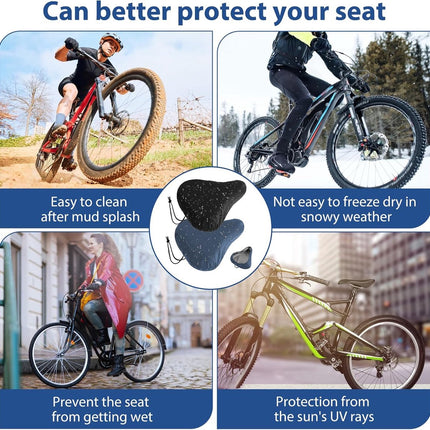 2 pieces - Bicycle Saddle Cover - Bicycle Saddle Cover - Waterproof Saddle Cover - Cover for Bicycle Saddle - Rain Cover - Saddle Cover - with drawstring - outdoor saddle cover - bicycle accessories - waterproof - universal - rain and dust protection - 24.
