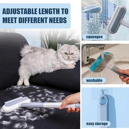 Pet Hair Remover 4 in 1 - 45x18cm - Reusable - Long handle.
