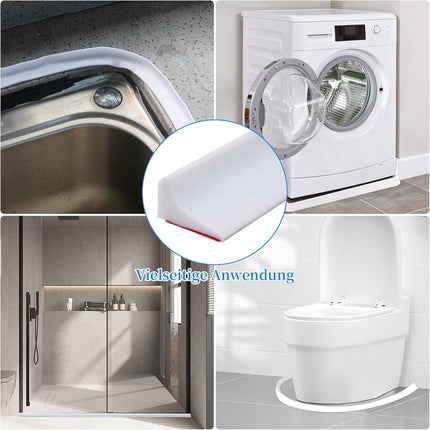 Silicone water stopper - Shower water blocker - 200 cm - White.