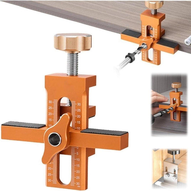 Cabinet Door Installation Positioner - Cabinet Door Positioner - Adjustable Height - Cabinet Door Installation - Mounting Template Clamps - Positioning Tool - 2-in-1 Mounting Template - for Positioning Cabinet Doors - Orange.