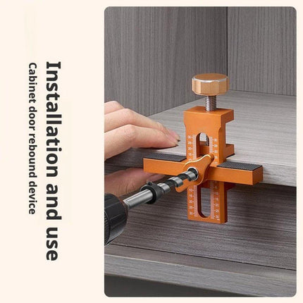 Cabinet Door Installation Positioner - Cabinet Door Positioner - Adjustable Height - Cabinet Door Installation - Mounting Template Clamps - Positioning Tool - 2-in-1 Mounting Template - for Positioning Cabinet Doors - Orange.