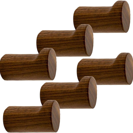 pieces - 3.5*3.5*5 cm - hook - wooden wall hooks - wall-mountable wooden hooks - sturdy clothes hook - decorative towel hook - for towels, hats and decorative clothing - home accessories - brown.