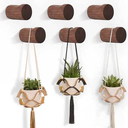 pieces - 3.5*3.5*5 cm - hook - wooden wall hooks - wall-mountable wooden hooks - sturdy clothes hook - decorative towel hook - for towels, hats and decorative clothing - home accessories - brown.