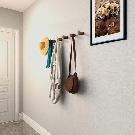 pieces - 3.5*3.5*5 cm - hook - wooden wall hooks - wall-mountable wooden hooks - sturdy clothes hook - decorative towel hook - for towels, hats and decorative clothing - home accessories - brown.