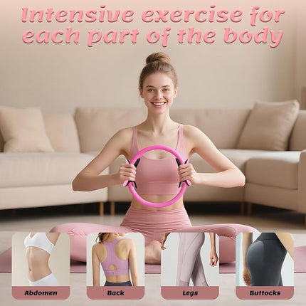 13-Piece Pilates Equipment Set for Women - Yoga & Fitness Set - Home Pilates Training Set - Home Gym Set - Exercise Bands - Resistance Band - Exercise Ball - Beginner Yoga Set with Pilates Ring, 24 cm Yoga Ball, 5 Resistance Bands, Magic Circle.