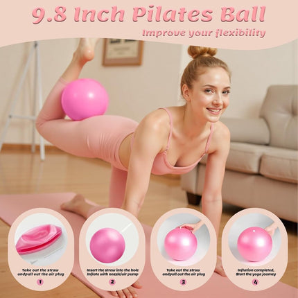 13-Piece Pilates Equipment Set for Women - Yoga & Fitness Set - Home Pilates Training Set - Home Gym Set - Exercise Bands - Resistance Band - Exercise Ball - Beginner Yoga Set with Pilates Ring, 24 cm Yoga Ball, 5 Resistance Bands, Magic Circle.