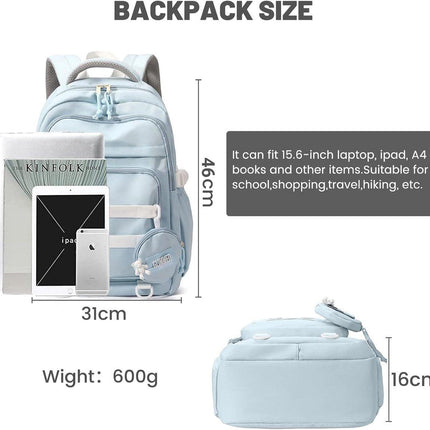 Waterproof backpack for girl - Girl's Backpack - School backpack - lightweight school bag - School bag - Girls School Student School Bag - Large capacity backpacks for Girls and Boys - Teenagers - High School backpacks - Blue.