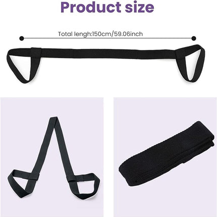 Yoga Mat Strap - Yoga Mat Carrying Strap - Straps - Adjustable Shoulder Straps - Yoga Mat Carrying Strap - Yoga Mat Storage Straps - For Storage and Organization - Black - 38 mm x 1.5 m - (mat not included).
