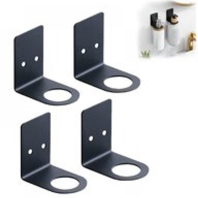 Pieces Wall-Mounted Soap Dispenser - Wall-Mounted Soap Dispenser - Hand Pump Holder - Wall-Mounted Shampoo Bottle Holder - Kitchen-Bathroom Organizer - Wall Bracket - Black.