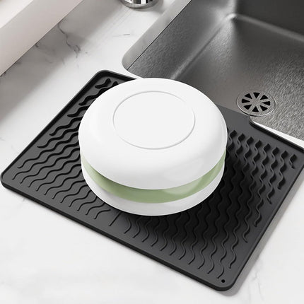 39*32 cm - Drain mat - Countertop drying mat - Foldable silicone drainer - kitchen drying mat - non-slip - silicone draining mat - for the sink, for kitchen utensils, cups, fruit and vegetables - black.