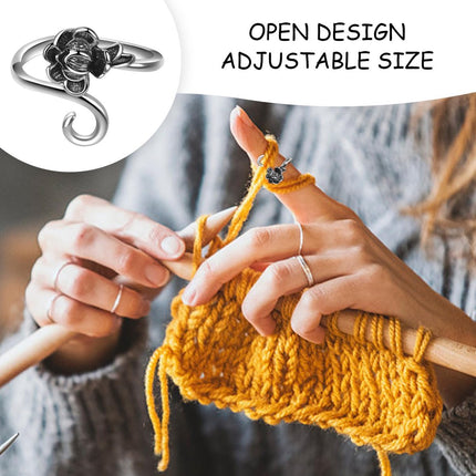 4 pieces - Crochet rings - Crochet finger rings - crochet ring - crochet ring crochet - vintage metal rings - adjustable - braided accessories - crochet tools - crochet supplies - silver.