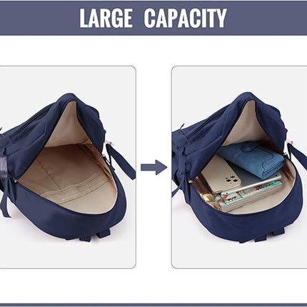 Waterproof backpack for girls - Girl's Backpack With Pin and Accessories - boys' backpack - women's backpack - Lightweight School Bag - School Student School Bag - Large Capacity Backpacks - Teenagers - High School Backpacks - Blue.