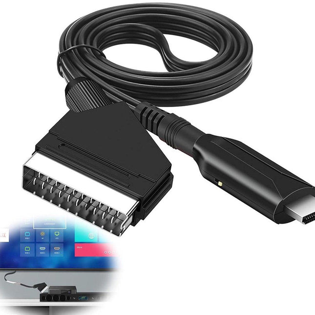 Scart to HDMI converter all-in-one adapter - Video Converter - with HDMI cable and SCART Full HD 1080P/720P audio-video converter.