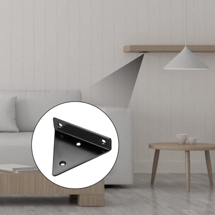 4 pieces - Shelf brackets - 10*8 cm - Wall-mounted floating bracket - Concealed shelf bracket - metal shelf brackets - triangular shelf bracket - with screws - invisible shelf bracket - for living room, bathroom and bedroom decor - black.