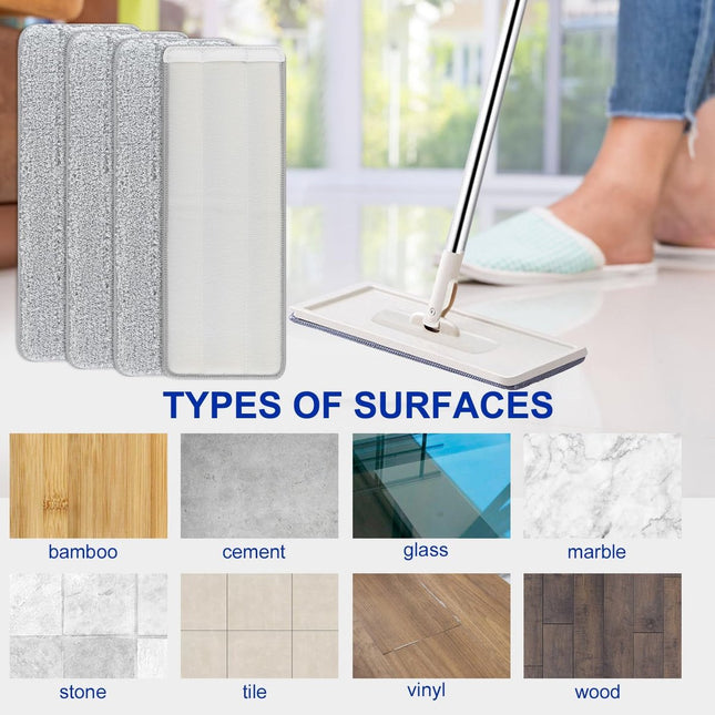 Mop Pad Refills - 10 Pieces - Mop Refill - Mops - Wet and Dry for Home Cleaning - Viscose Mop - Microfiber Mop Cloth - Scratch Anet - Washable Microfiber Mop Pads - Replacement Cloth - Flat Mop Pad - Floor Wiper.