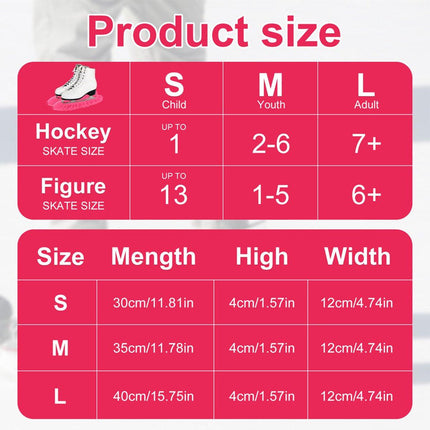 Skate guards - Sports skate guards - Skate covers - skate blade protectors - for men and women - sports blade protectors - protective covers - skating accessories - for field hockey skates, figure skates and ice skates - black - S - 30cm.