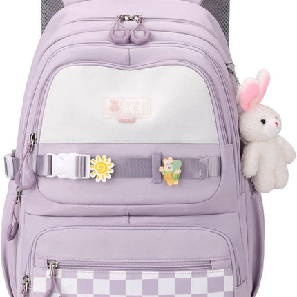 Backpack - Waterproof backpack for girls - laptop sleeve - Rucksack - laptop bag - Girl's Backpack - School backpack - lightweight school bag - School bag - Large capacity backpacks for Girls and Boys - Teenagers - Bookbag - School backpacks - Purple.