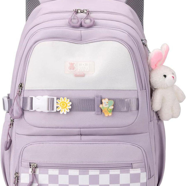 Backpack - Waterproof backpack for girls - laptop sleeve - Rucksack - laptop bag - Girl's Backpack - School backpack - lightweight school bag - School bag - Large capacity backpacks for Girls and Boys - Teenagers - Bookbag - School backpacks - Purple.