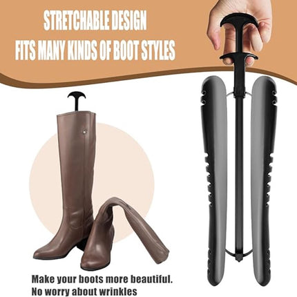 Boot Trees - 2 Pieces - boot trees - Adjustable Shoe Stretcher - Boot Holder Riding Boots - boot stretcher - Stretcher - Women's Boot - Shoe Shaper - knee-high boot trees - shaping insoles - Black.