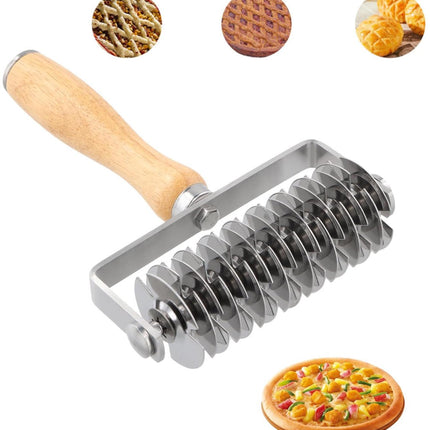 Dough cutter - Grid roller - Grid cutter - Stainless steel dough cutter - Dough roller with grid - Grid cutter for rolling pins - Dough knife grid - roller cutter - rolling pin - kitchen utensils - for cookies, bread, cake, pizza and pie.