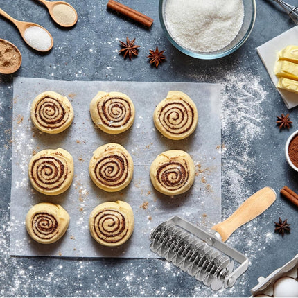 Dough cutter - Grid roller - Grid cutter - Stainless steel dough cutter - Dough roller with grid - Grid cutter for rolling pins - Dough knife grid - roller cutter - rolling pin - kitchen utensils - for cookies, bread, cake, pizza and pie.