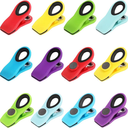 12 Pieces Food Clips - Sealing Clips - Sealing Clamps - Food Clips - Food Clips - Magnetic Clip - Fridge Magnetic Clip - Food Clips - Small Clip - Sturdy Sealing Clips - Snack Clip - for sealing food bags, sealing clips for bags.