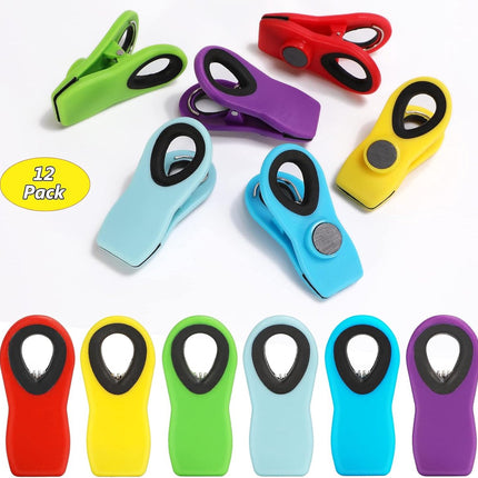 12 Pieces Food Clips - Sealing Clips - Sealing Clamps - Food Clips - Food Clips - Magnetic Clip - Fridge Magnetic Clip - Food Clips - Small Clip - Sturdy Sealing Clips - Snack Clip - for sealing food bags, sealing clips for bags.