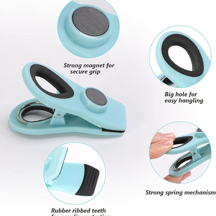 12 Pieces Food Clips - Sealing Clips - Sealing Clamps - Food Clips - Food Clips - Magnetic Clip - Fridge Magnetic Clip - Food Clips - Small Clip - Sturdy Sealing Clips - Snack Clip - for sealing food bags, sealing clips for bags.