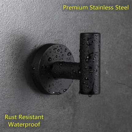 2 pieces - Towel hook - Hanging hooks - Hanging hooks - Bathroom towel hooks - Key hook - Clothes hook - Hat hook - Wall hooks - stainless steel hook - with screws - for bathroom, kitchen, garage, home, hotel, office - 5.5*6 cm - black.