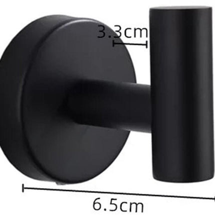 2 pieces - Towel hook - Hanging hooks - Hanging hooks - Bathroom towel hooks - Key hook - Clothes hook - Hat hook - Wall hooks - stainless steel hook - with screws - for bathroom, kitchen, garage, home, hotel, office - 5.5*6 cm - black.