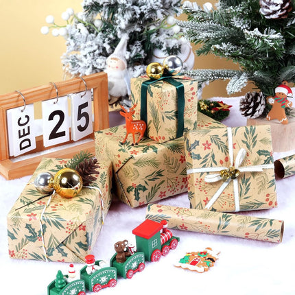 Wrapping paper - Christmas wrapping paper - Christmas gift paper - Wrapping paper with figures - 43 x 300cm - 1 Roll - Christmas paper wrapping paper for Christmas - Christmas paper wrapping paper for children - gift paper - Kraft gift paper - Christmas -.