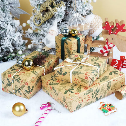 Wrapping paper - Christmas wrapping paper - Christmas gift paper - Wrapping paper with figures - 43 x 300cm - 1 Roll - Christmas paper wrapping paper for Christmas - Christmas paper wrapping paper for children - gift paper - Kraft gift paper - Christmas -.