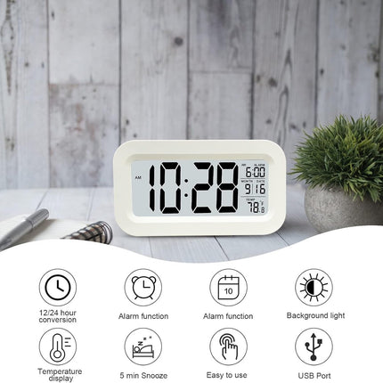 Alarm clock - digital alarm clock - Digital Clock (rechargeable) - digital alarm clocks - LED alarm clock with temperature - Children's alarm clock - Alarm clock - snooze function - calendar - child's alarm clock - Travel alarm clock - Alarm Clock - for b.
