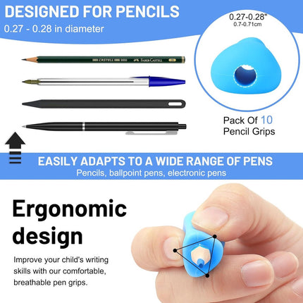 12 pieces Pencil grip - Pencil grip - Soft Grip - Pen grip aid - Pencil grips - Pencil grip - Writing aid - Pen grip aids - Writing aids for children - ergonomic silicone aids - aids to correct posture.