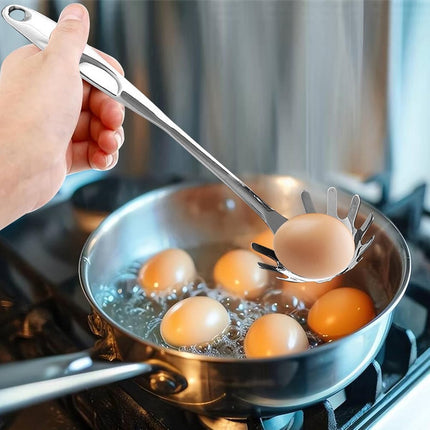 Spaghetti Spoon - Stainless Steel Pasta Spoon - Spaghetti Spoon - Pasta Spoon - User-friendly - Lightweight - Kitchen Utensil - Stainless Steel - Non-stick - Silver.