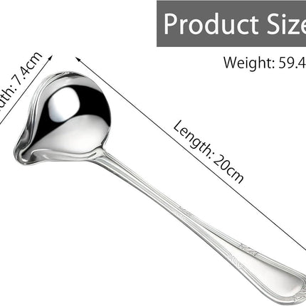 2 pieces - Gravy ladle - Spoon - Spoon with spout - Kitchen sauce ladle - Sauce ladle - Stirring spoon - Soup ladle - Ladle set - Cooking spoon - Serving spoon - Soup ladle - Oil and fat separator - Stainless steel kitchen spoons - for soup, sauce and spi.