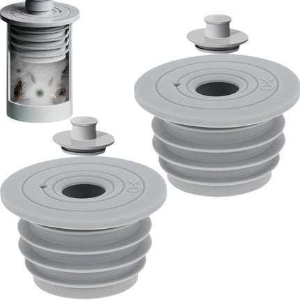 pieces - RF sealing ring - Sewer seals - applicable pipe inner diameter 45-50 mm - floor drain - drain pipe seal - silicone washing machine drain hose seal - anti-odor drain seal - with lid - for home, kitchen and bathroom - grey.