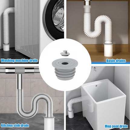 pieces - RF sealing ring - Sewer seals - applicable pipe inner diameter 45-50 mm - floor drain - drain pipe seal - silicone washing machine drain hose seal - anti-odor drain seal - with lid - for home, kitchen and bathroom - grey.