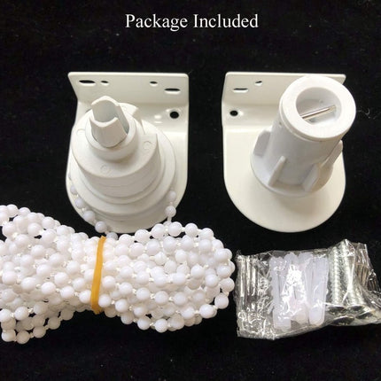 32mm - Roller Blind Coupling Replacement Spare Parts - Roller Blind Repair Kit - Roller Blind System - spare parts for roller blind couplings - window decoration accessories - roller blind fittings - with bead chain, screws - white.