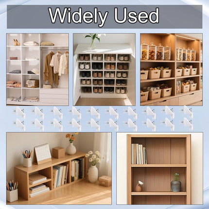 20 pieces white shelf brackets - Cabinet shelf bracket - Shelf support - kitchen cabinets - Shelf support - for IKEA Part #101558 - Shelf support pins Replacement accessories Suitable for IKEA Pax & KOMPLEMENT Cabinets Bookcases Bookcase Bookshelf.