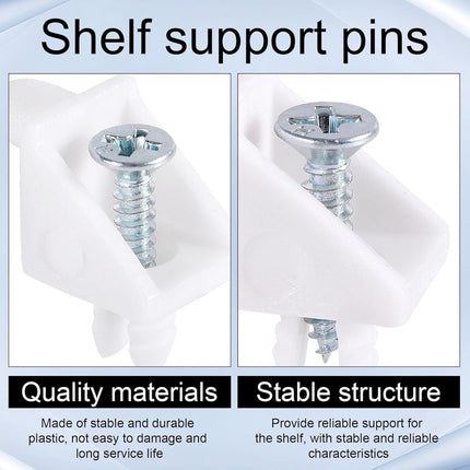 20 pieces white shelf brackets - Cabinet shelf bracket - Shelf support - kitchen cabinets - Shelf support - for IKEA Part #101558 - Shelf support pins Replacement accessories Suitable for IKEA Pax & KOMPLEMENT Cabinets Bookcases Bookcase Bookshelf.
