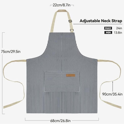 Kitchen Apron - 2 Pieces - Professional Cooking Apron - for Ladies and Gentlemen - Catering Apron - Easily Adjustable - BBQ Apron - Pottery Apron - Cooking Kitchen Aprons - kitchen cooking aprons - soft chef apron with 2 pockets - blue / pink.