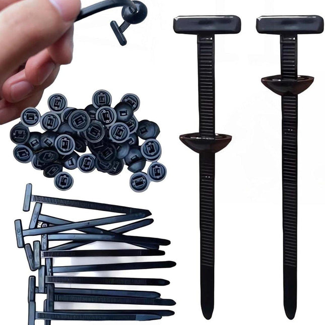 100 pieces - Nylon cable tie buckle - cable ties - nylon cable tie holder - self-locking plastic cable ties - self-locking nylon zip tie holder - for daily car repairs, home and office - 9*2 cm - black.
