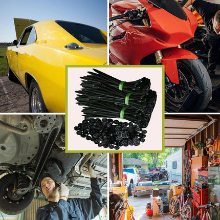 100 pieces - Nylon cable tie buckle - cable ties - nylon cable tie holder - self-locking plastic cable ties - self-locking nylon zip tie holder - for daily car repairs, home and office - 9*2 cm - black.