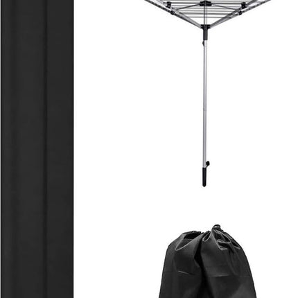 Dryer Cover - Protective Cover - Rotating Clothesline Cover Waterproof Fabric - 165x16x16 cm - Universal Dryer Cover - Heavy Duty Rotating Clothesline Cover with Zipper - Protective Weatherproof Cover for Garden Dryer and Drying Rack - Black.