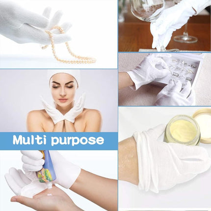 24 pairs - Gloves - white cotton gloves - soft cotton gloves - coin jewelry, silver inspection gloves - cotton gloves - serving gloves - stretchy gloves - 20 cm.