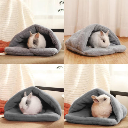 Rabbit Nest - 1 piece - Hamster Sleeping Bag - Hamster Bed - Guinea Pig Bed - Warm Guinea Pig House - Pet Sleeping Bag - Mini Sleeping Bag - Warm Soft Hiding Place - for hamsters, rabbits, kittens and other small pets - 38*28 cm - Grey.