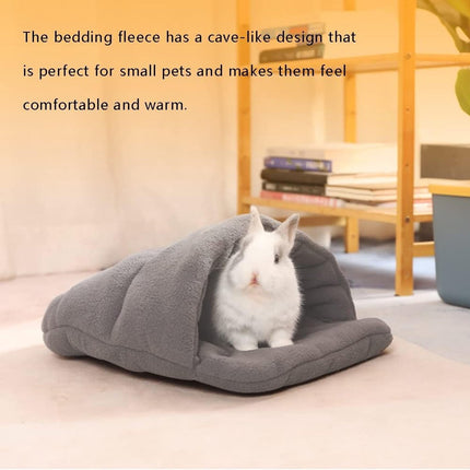 Rabbit Nest - 1 piece - Hamster Sleeping Bag - Hamster Bed - Guinea Pig Bed - Warm Guinea Pig House - Pet Sleeping Bag - Mini Sleeping Bag - Warm Soft Hiding Place - for hamsters, rabbits, kittens and other small pets - 38*28 cm - Grey.