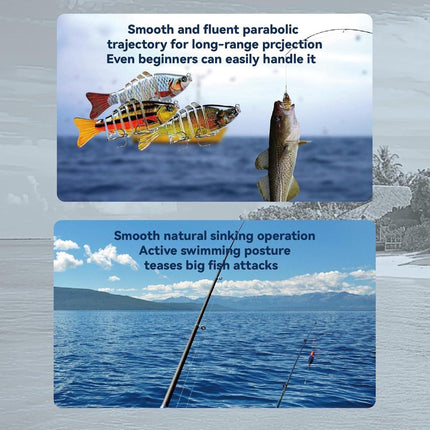 3-Piece Artificial Lure Set - Fishing Bait - Crankbait - Hook Plugs - Artificial Lures - Rubber Fish - for slow-sinking, gliding, and swimming, realistic artificial lures, suitable for saltwater and freshwater trout, sea bass, pike, zander, blue perch, an.